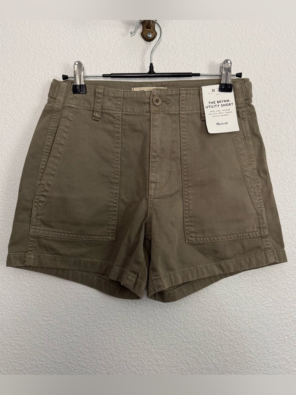 NWT Madewell The Brynn Utility Short Green Shorts 23